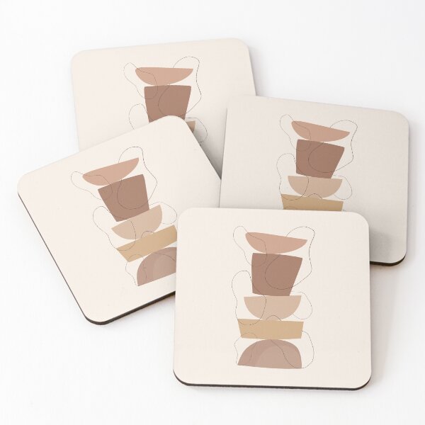 Item preview, Boho Abstract Shape Tower Warm Toned  minimalist Print designed and sold by zedonee.