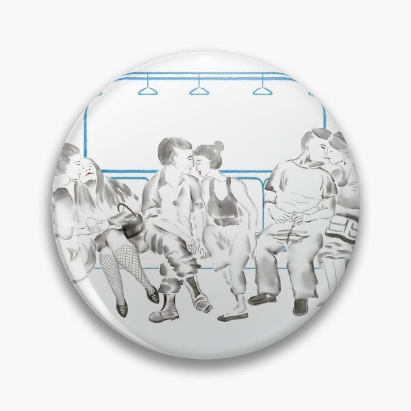 Item preview, Watercolor Illustration of people on the subway playing phones reading resting kissing designed and sold by iswenyi.