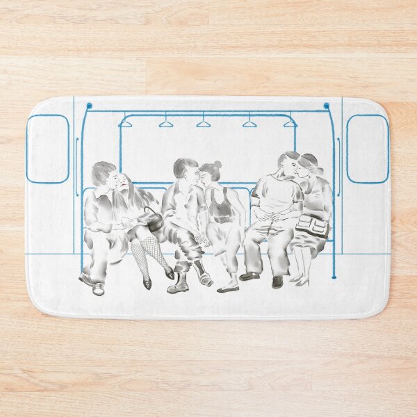 Item preview, Watercolor Illustration of people on the subway playing phones reading resting kissing designed and sold by iswenyi.
