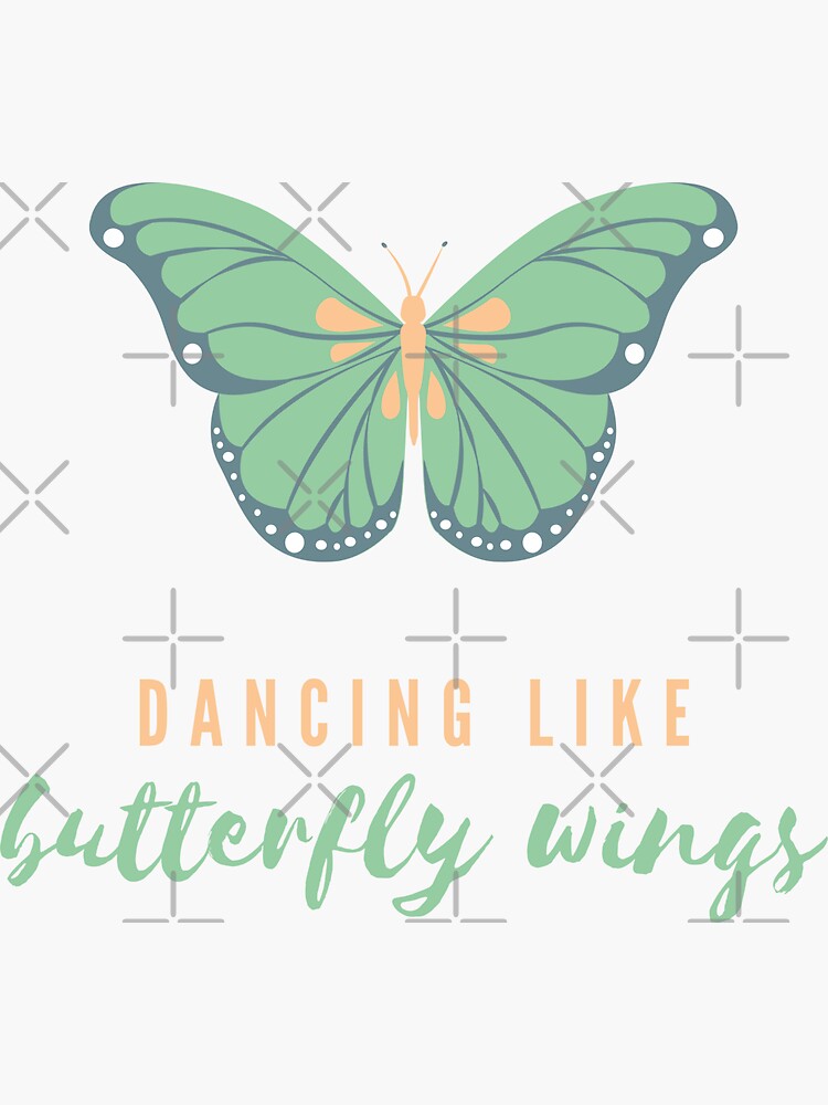 "ATEEZ Dancing Like Butterfly Wings Lyrics Cute Blue Green" Sticker by SugarSaint Redbubble