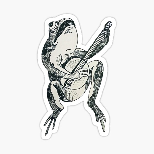stinky frog playing his banjo Sticker