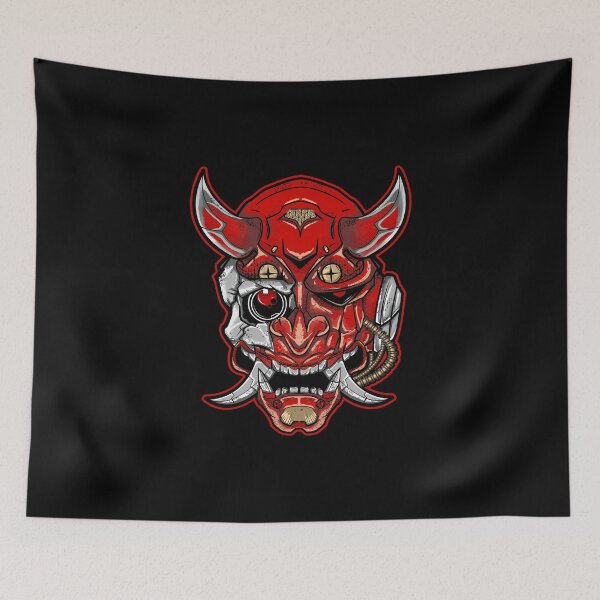 Item preview, Cyberpunk samurai demon gifts mask mouthguard designed and sold by RedCut.