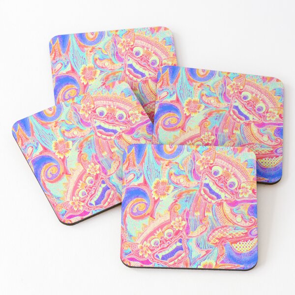 Item preview, Faded Colorful Balinese Barong Indonesia designed and sold by AlteredAtelier.