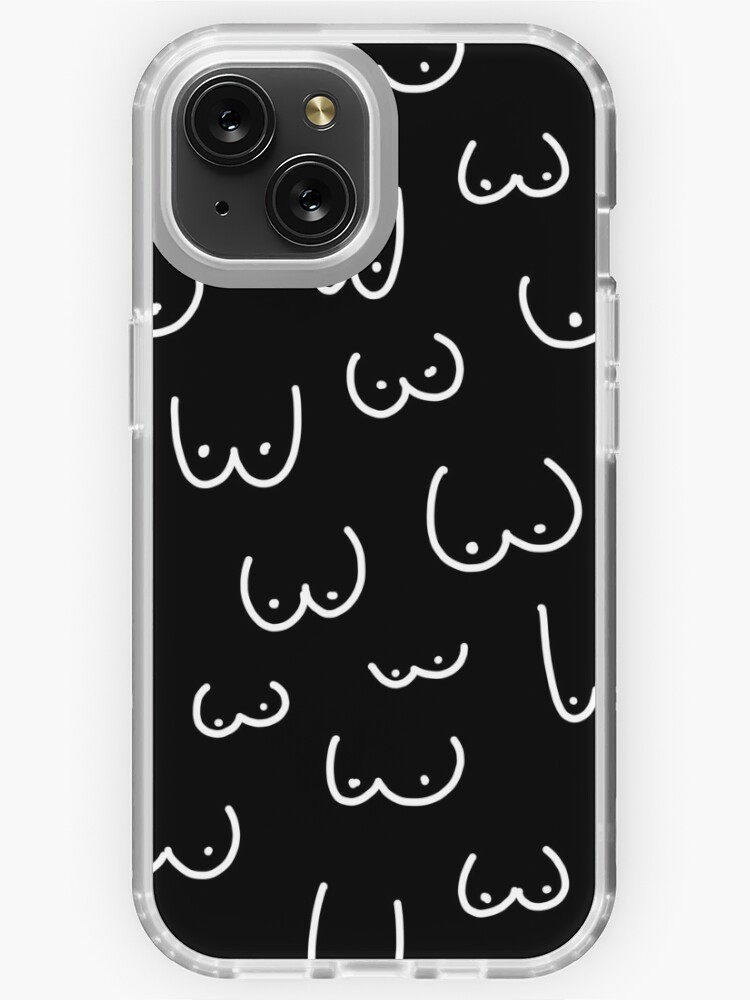 Dessin noir et blanc de seins Coque iPhone