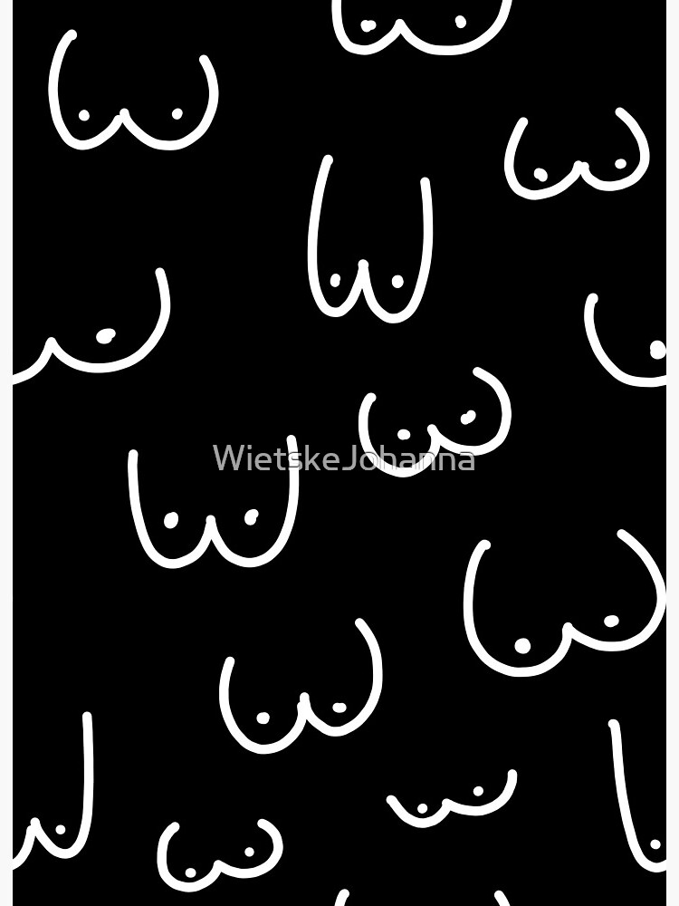 Boobs Sketch Black and White Art Board Print for Sale by