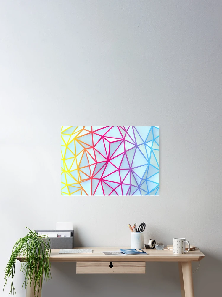 Thumbnail 2 of 3, Poster, Multi Colored Abstract Geometric Pattern designed and sold by ScienceSource.