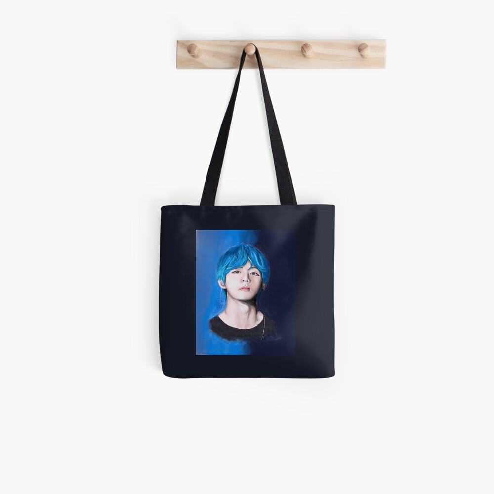 BTS V Kim Taehyung blue hair desing Tote Bag for Sale by