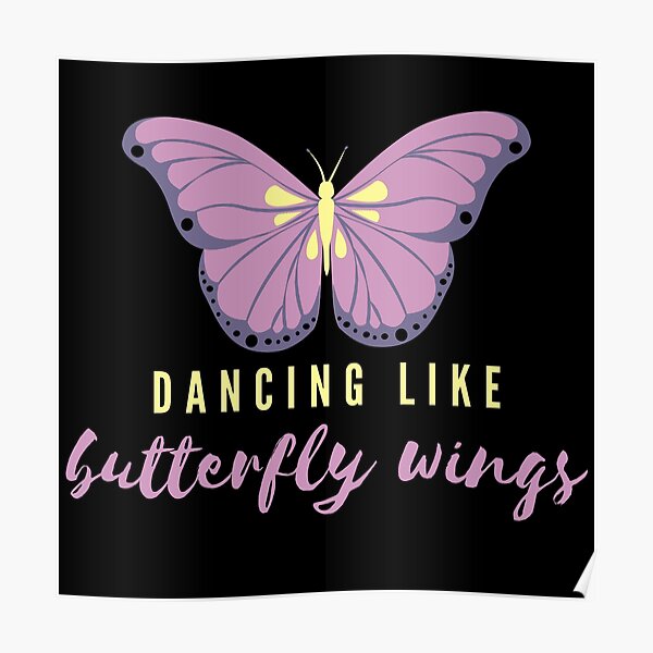 "ATEEZ Dancing Like Butterfly Wings Lyrics Cute Purple Yellow" Poster