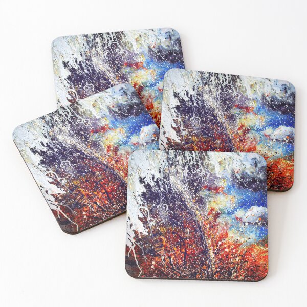 Tornado painting in acrylic pour abstract style Coasters (Set of 4)