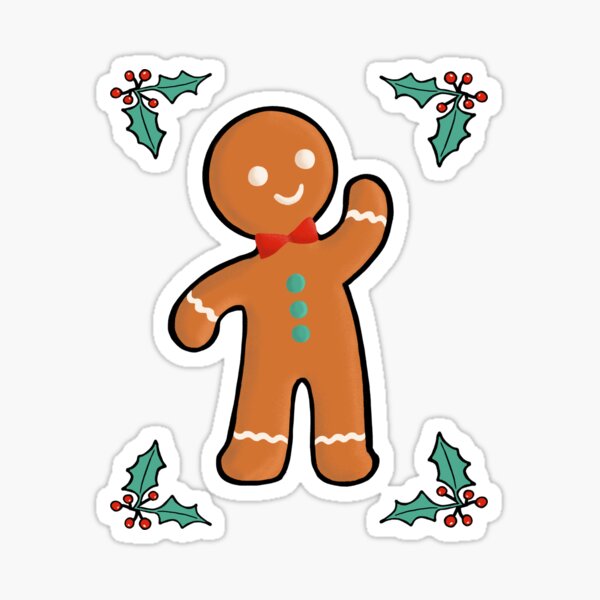 Festive Gingerbread man Sticker