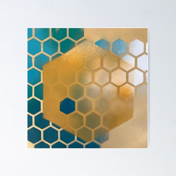Hexagon Yellow 01 design Poster