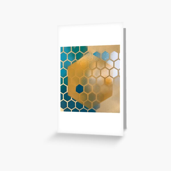 Hexagon Yellow 01 design Greeting Card