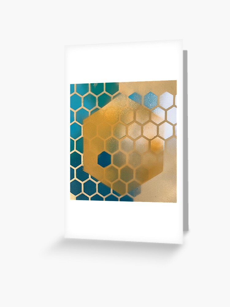 Thumbnail 1 of 2, Greeting Card, Hexagon Yellow 01 design designed and sold by lovely84.