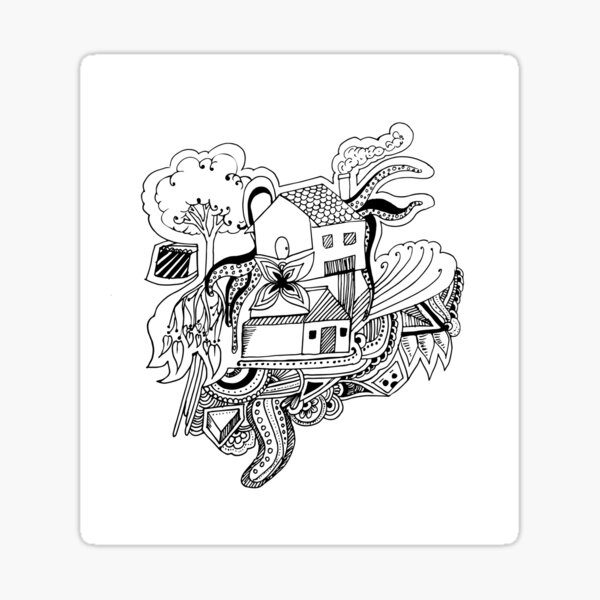 Octopussied House Sticker