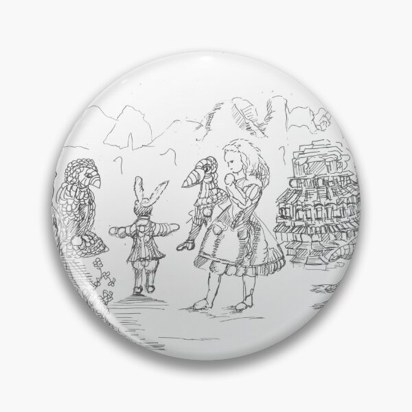 Item preview, Alice in Wonderland Through the Looking Glass . Alice, Owl, Rabbit, Bird Pen and Ink Original designed and sold by Mark Stansberry.