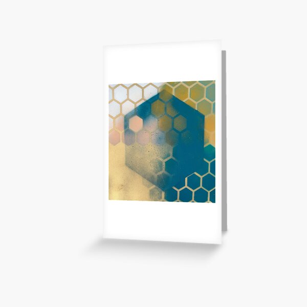 Hexagon Blue 01 Greeting Card