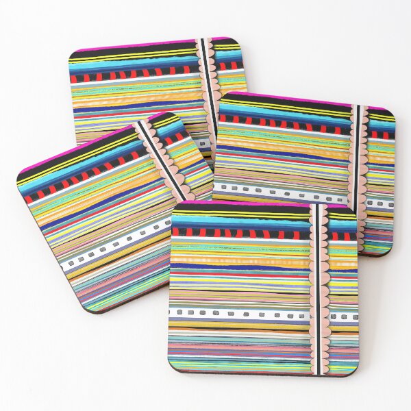 Item preview, Treads happy lines poncho fabric metate cotton roap styled  designed and sold by rupydetequila.