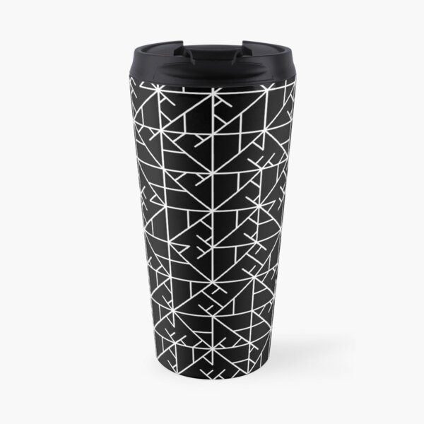 White Triangle Square Pattern | random | Illustration | cool | modern art | abstract art Travel Mug