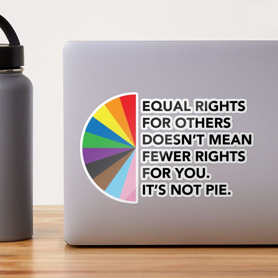 3-Pack Equal Rights LGBTQ Pride Stickers - Rainbow Flag Design For Water Bottles & Laptops