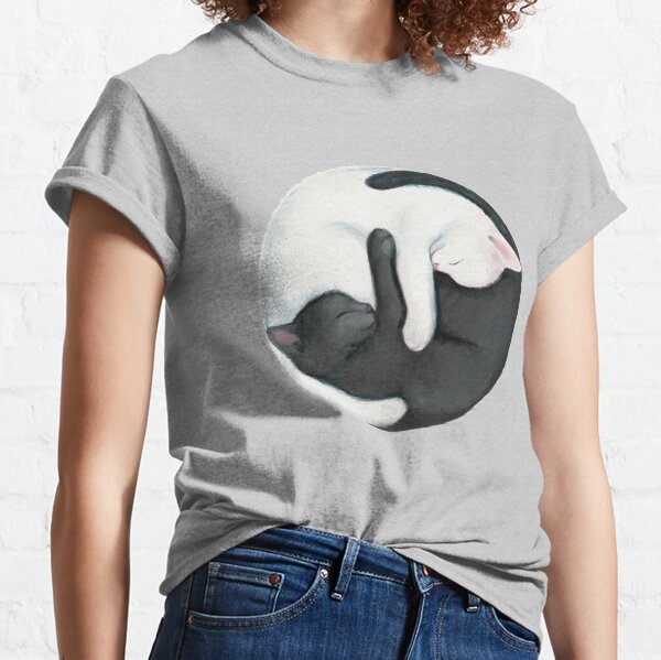 Yin Yang Balancing Cats Classic T-Shirt