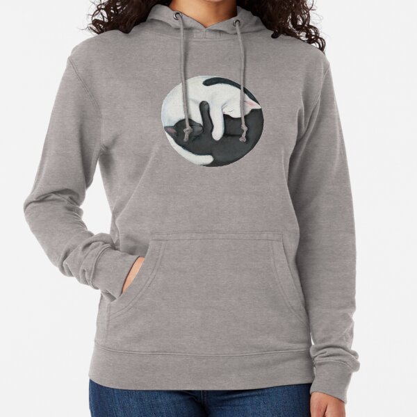 Yin yang cat hoodie cheap