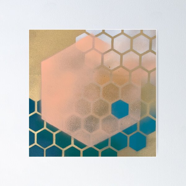 Hexagon Pink 01 Poster