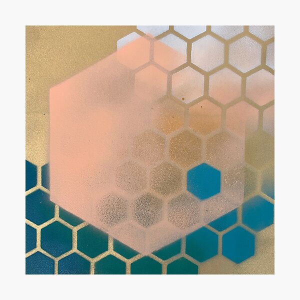 Hexagon Pink 01 Photographic Print