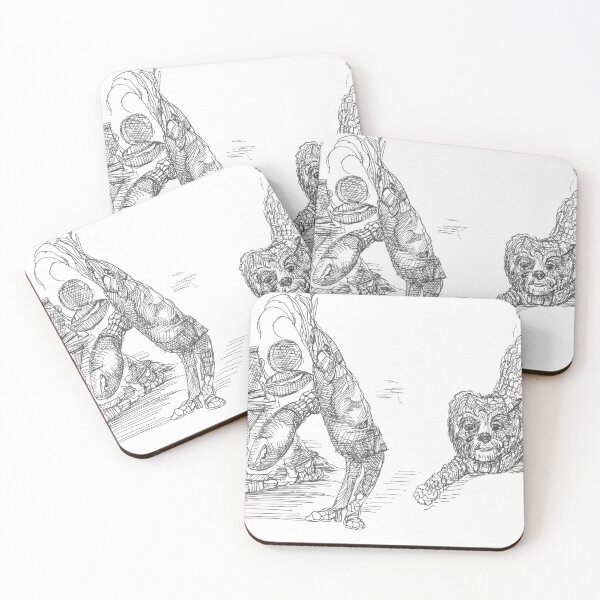 Item preview, Dog and Mr. Lobster Alice in Wonderland, TeresaTown at Redbubble, 2020 designed and sold by Mark Stansberry.