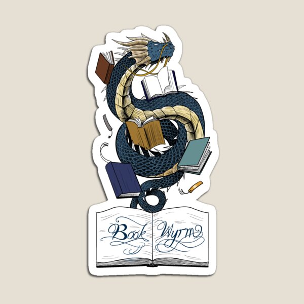 Item preview, Book Wyrm (azure) designed and sold by elgraphinx.