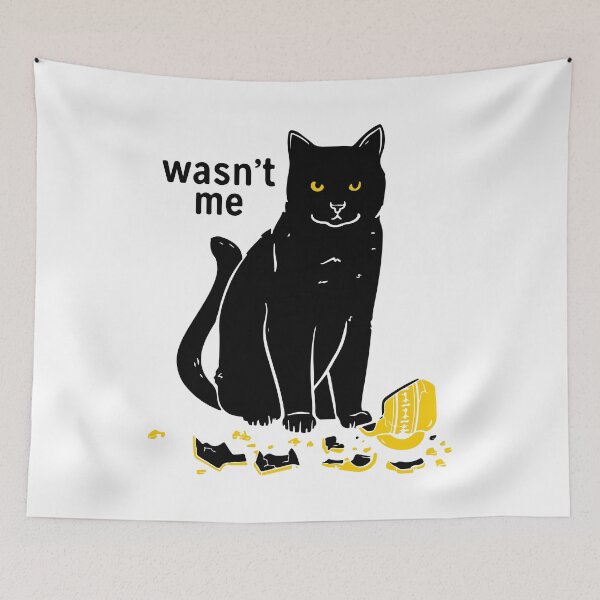 Item preview, Wasnt Me, Funny Black Cat designed and sold by printify.