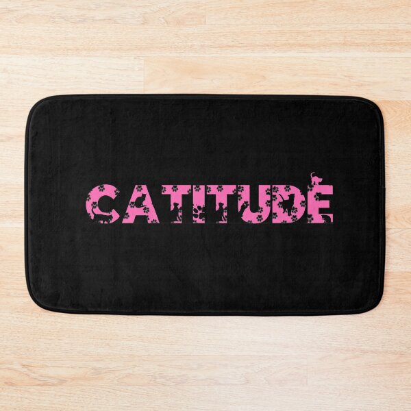 Item preview, Hot Pink Catitude With Black Pawprints On Black | Cat Font designed and sold by SerendipityNow.
