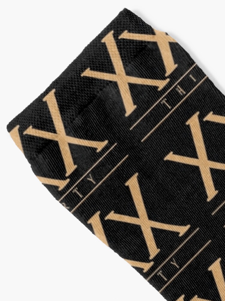 XXX (Thirty) Gold Roman Numerals Socks for Sale by Victoria Ellis