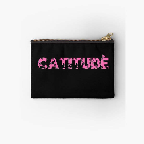 Item preview, Hot Pink Catitude With Black Pawprints On Black | Cat Font designed and sold by SerendipityNow.