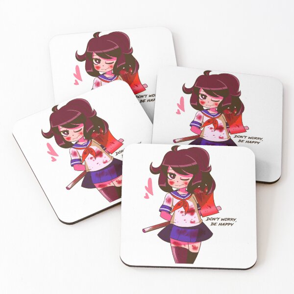 Item preview, Don't Worry, Be Happy Yandere Killer Bloody Anime Girl designed and sold by Crapt.