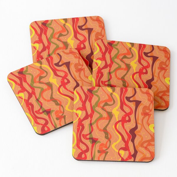 Item preview, Orange abstract stripe pattern designed and sold by creativinchi.