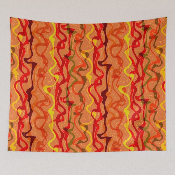 Item preview, Orange abstract stripe pattern designed and sold by creativinchi.