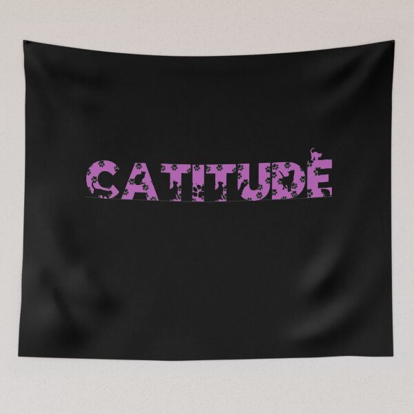 Item preview, Purple Catitude With Black Pawprints On Black | Cat Font designed and sold by SerendipityNow.