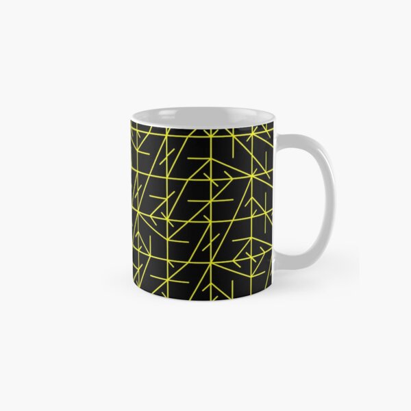 Yellow Square Line Pattern | Random | Illustration | cool | modern art | abstract art | fractal art Classic Mug