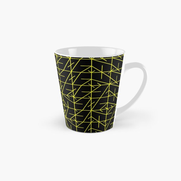 Yellow Square Line Pattern | Random | Illustration | cool | modern art | abstract art | fractal art Tall Mug