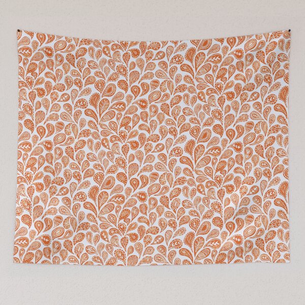 Item preview, Modern Orange Paisley designed and sold by creativinchi.