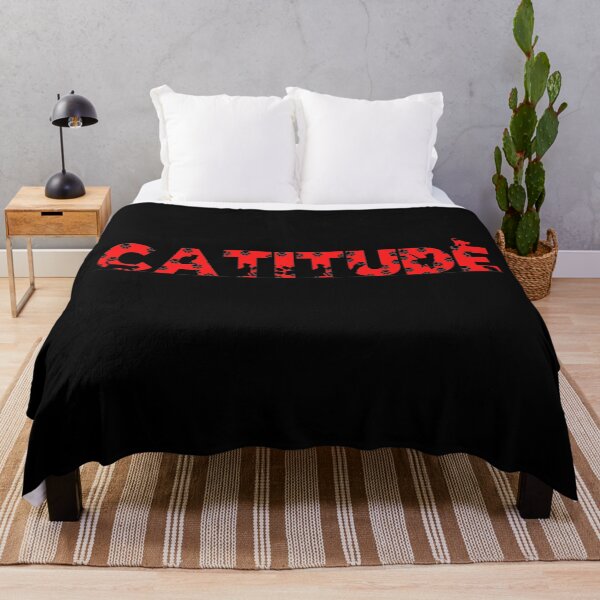 Item preview, Red Catitude With Black Pawprints On Black | Cat Font designed and sold by SerendipityNow.