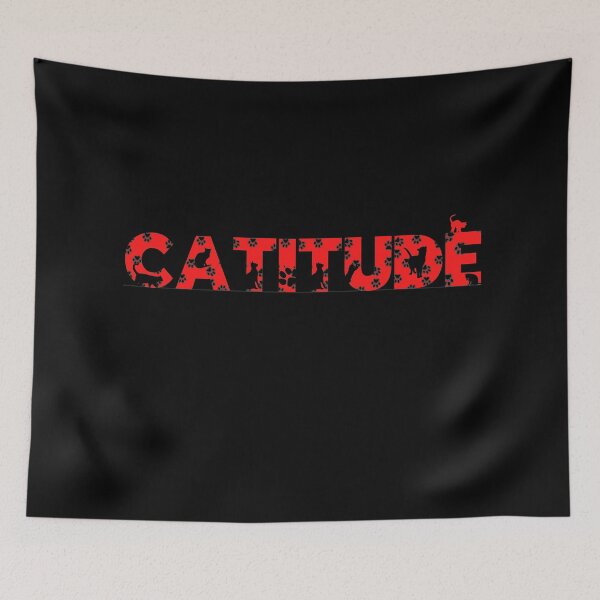 Item preview, Red Catitude With Black Pawprints On Black | Cat Font designed and sold by SerendipityNow.