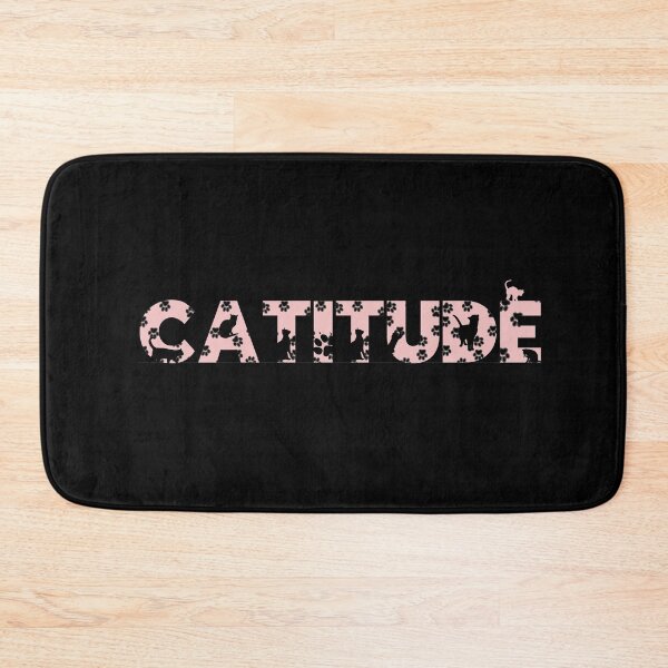 Item preview, Baby Pink Catitude With Black Pawprints On Black | Cat Font designed and sold by SerendipityNow.