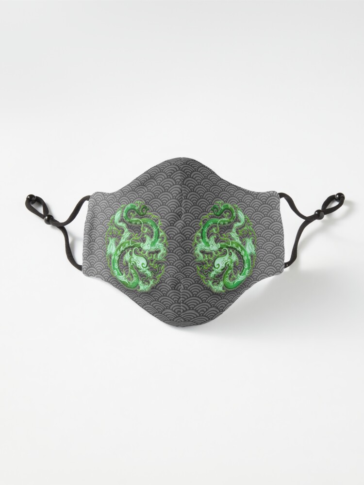 Alternate view of Twin Jade Dragons Mask