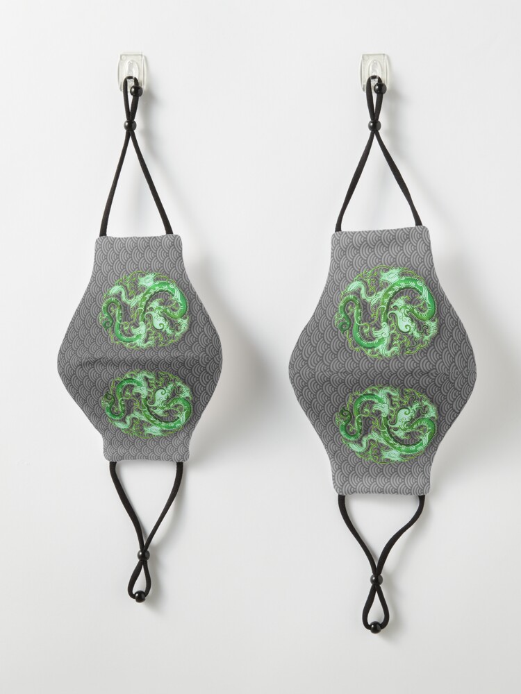 Alternate view of Twin Jade Dragons Mask
