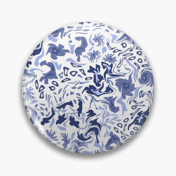 Item preview, Abstract blue Floral Pattern designed and sold by creativinchi.