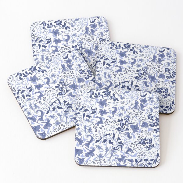 Item preview, Abstract blue Floral Pattern designed and sold by creativinchi.