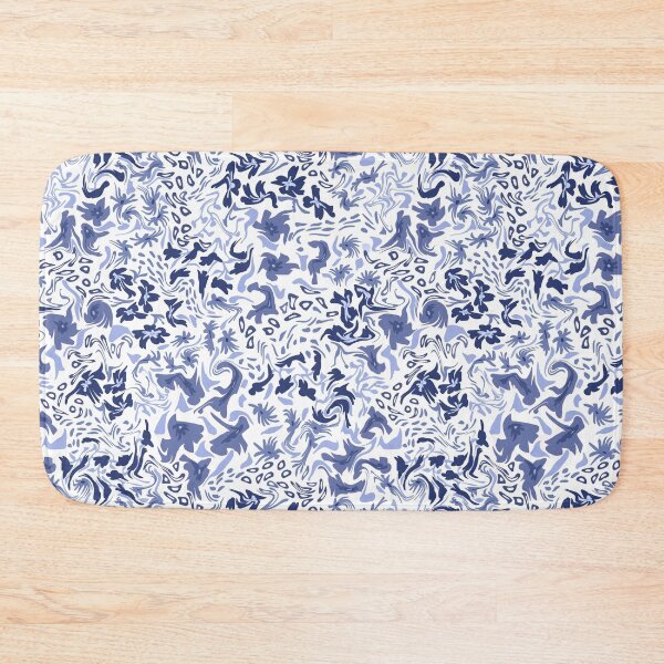 Item preview, Abstract blue Floral Pattern designed and sold by creativinchi.