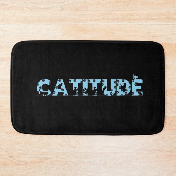 Item preview, Baby Blue Catitude With Black Pawprints On Black | Cat Font designed and sold by SerendipityNow.