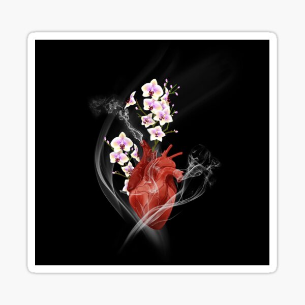 Orchid Heart Sticker